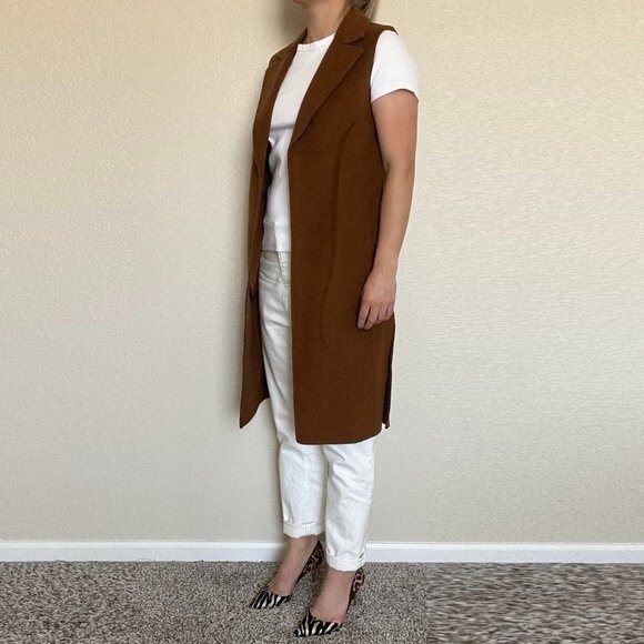 Massimo Dutti Wool Midi-length Vest Size S - Picture 2 of 8